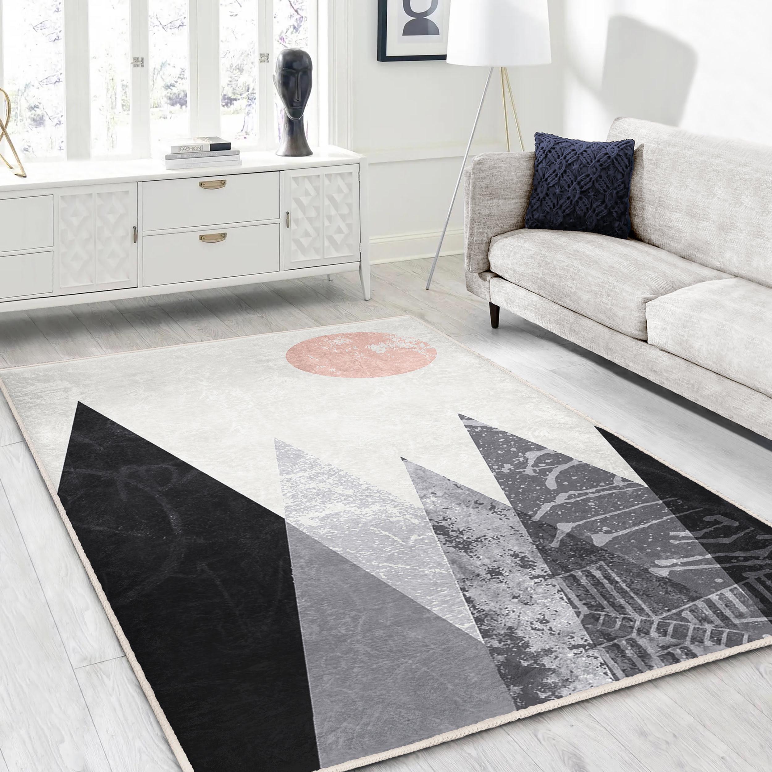 Spike Abstract Area Rug -mountain Non Slip Rug-splash Washable