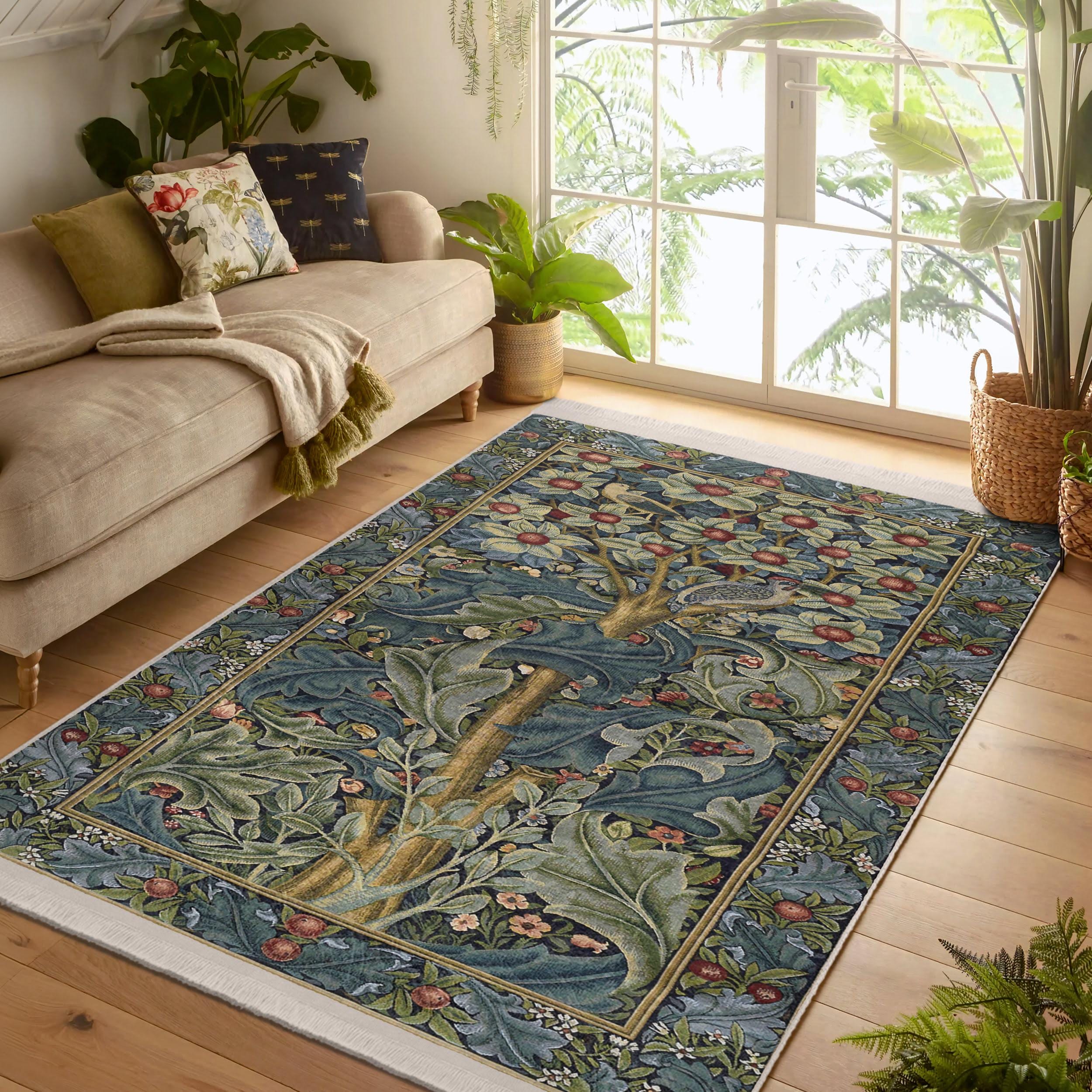 William Morris Tree of Life Design Rug-vintage Antislip Carpet