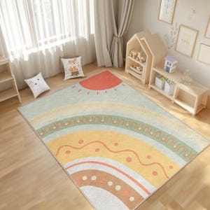 Tribal Crawling Rug - Blue Mat-Sunburst Skid Proof Carpet for Kid&#39;s Room-Aztec Fade Toddler Runner-Ethnic Playroom Rug-Pastel Tammy Time Mat
