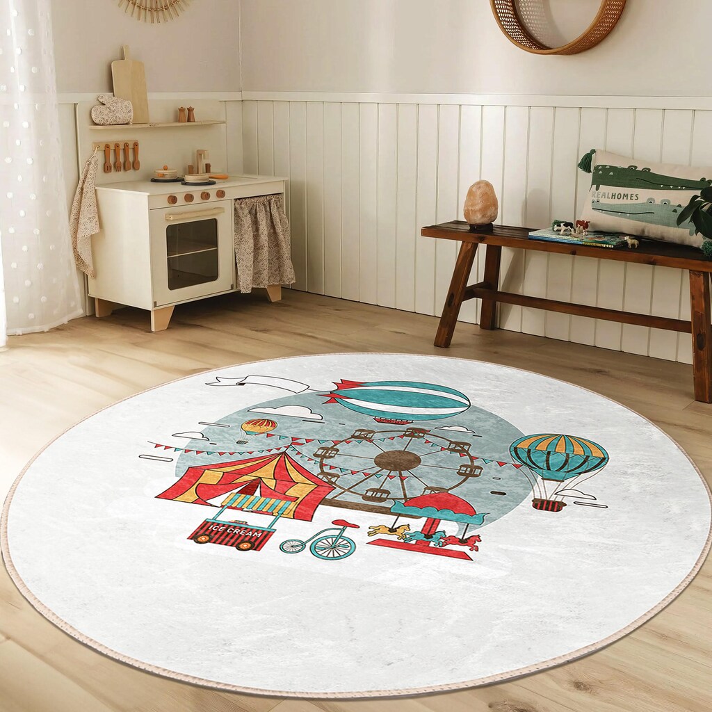 Tappeto Rotondo 3D Gaming Gamer 80 Cm | Tappetino Per Sedia Da Computer E Divano | Zerbino Antiscivolo Per Cameretta E Sala Giochi