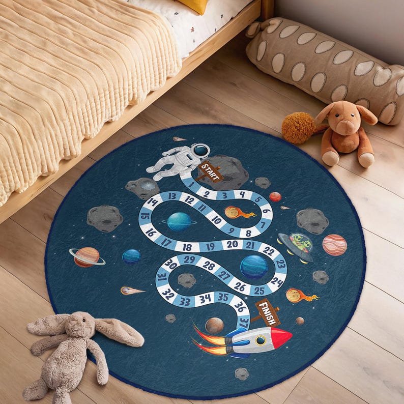 Astronaut Playmat - Hopscotch Rug - Astronaut Carpet