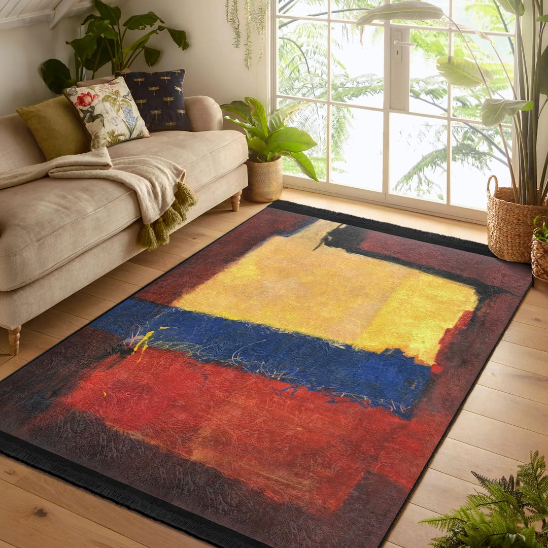 Riviere Rothko Rug Rothko Chaotic Area Rug - Gallery Art Non Slip Rug - Fine Washable ...