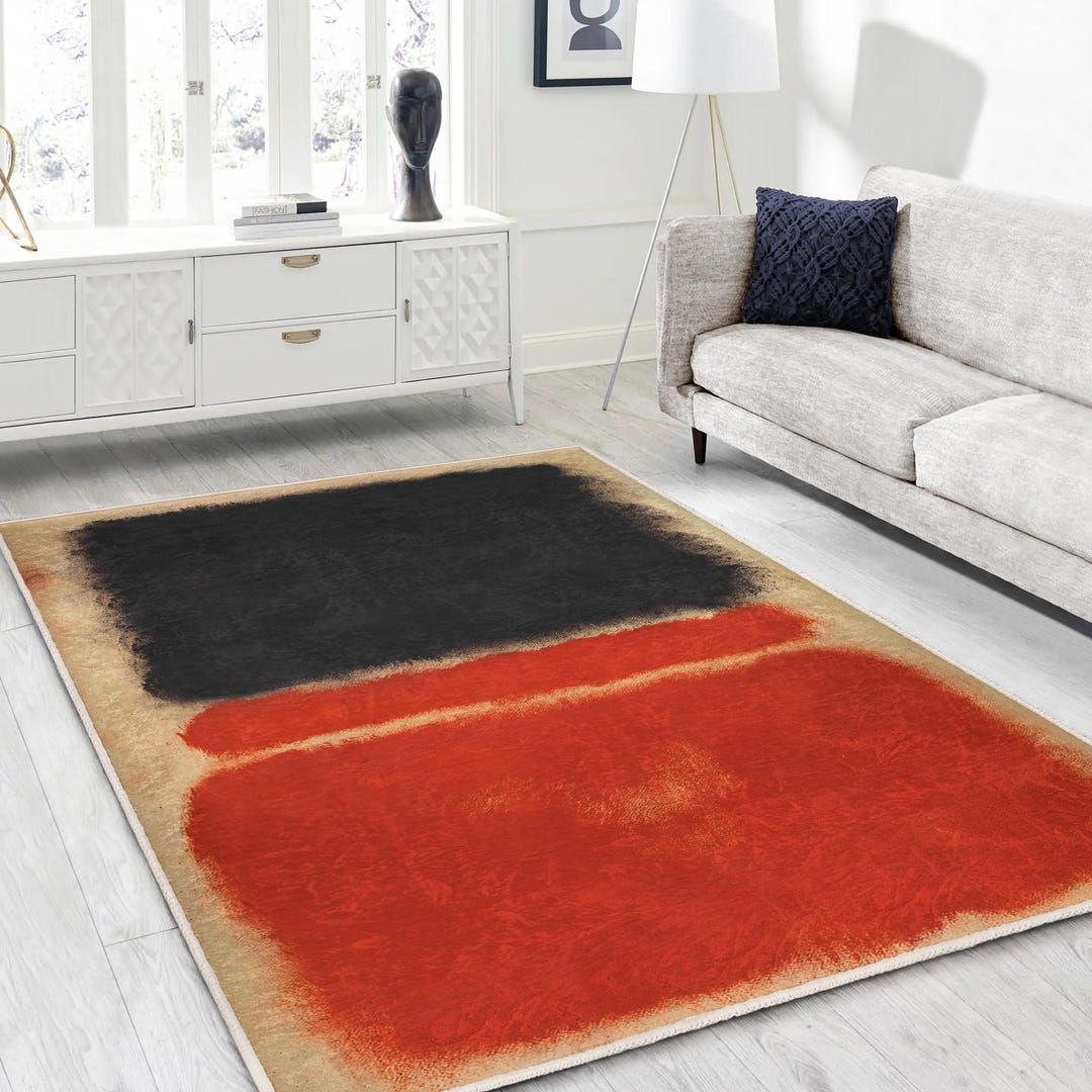 Minimal Rothko Accent Rug - 20th Century Art Non Skid Rug-painting ...