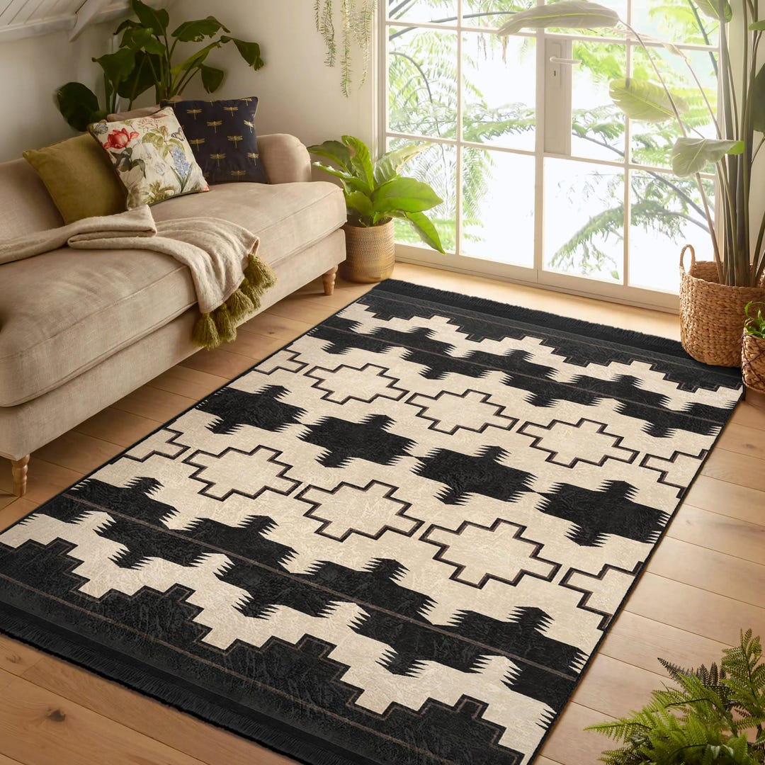 Aztek Area Rugs Tribal Aztec Area Rug - American Skidless Rug -native Ethnic Washable ...