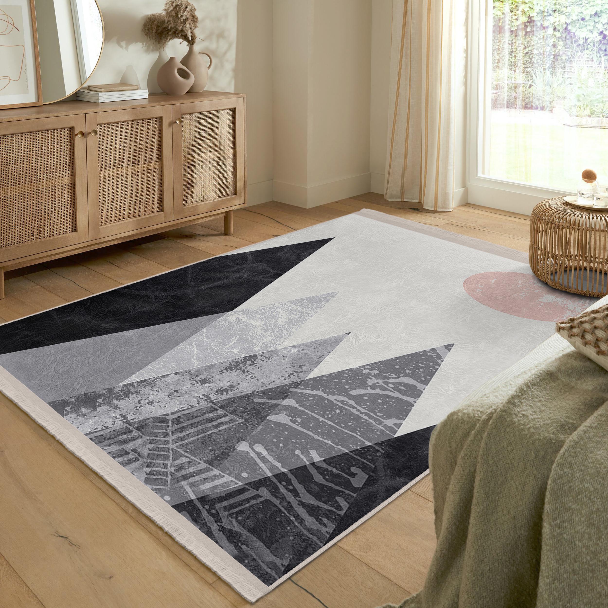 Spike Abstract Area Rug -mountain Non Slip Rug-splash Washable