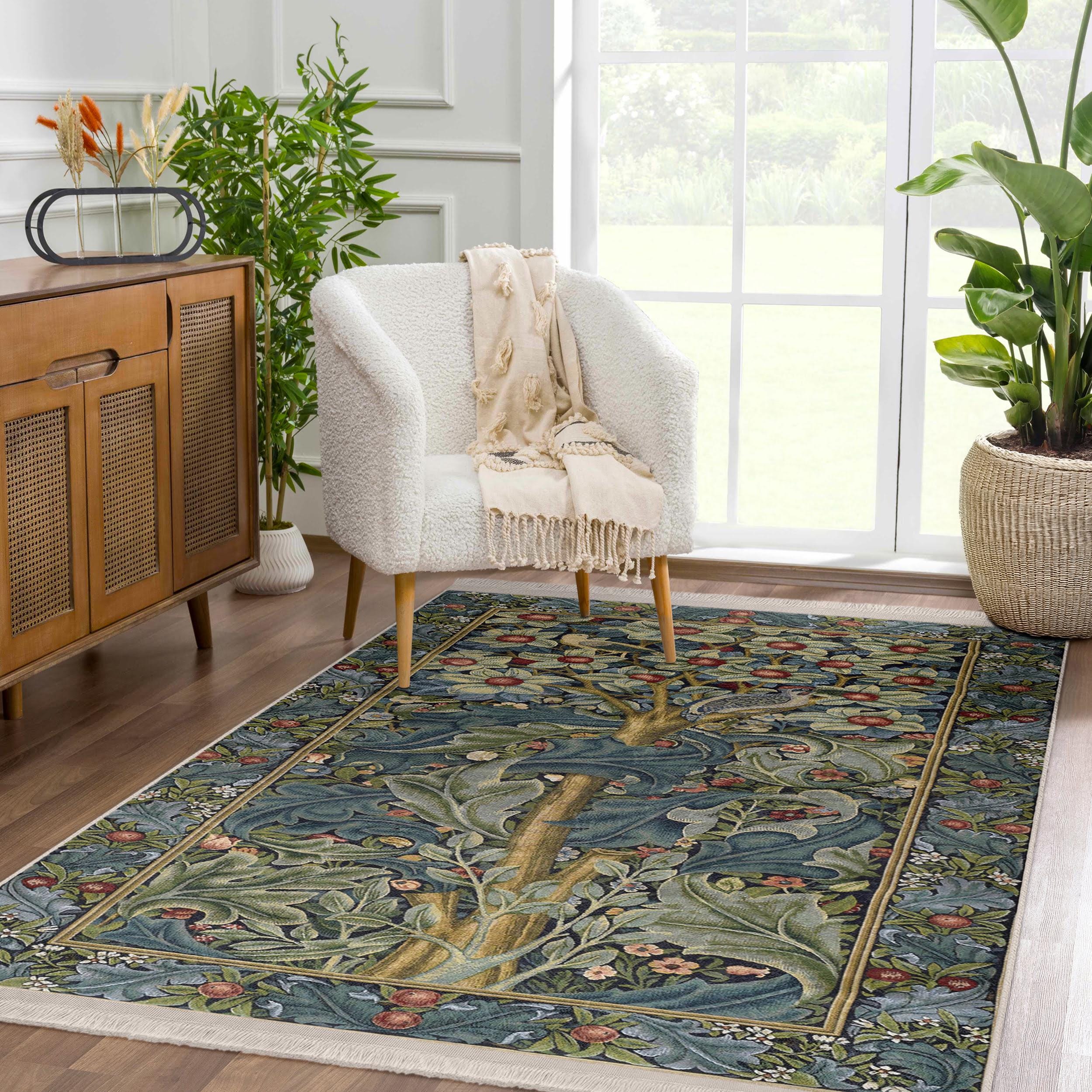 William Morris Tree of Life Design Rug-vintage Antislip Carpet