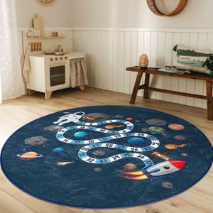 Space Aliens Washable Rug Round Rug