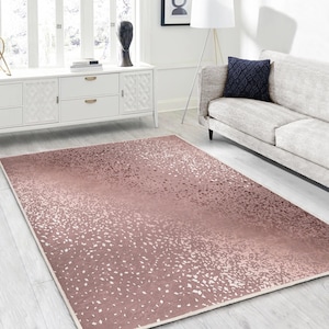 Speckled Blush Elegant Area Rug - Modern Carpet - Gradient Runner - Soft Tone Non - Skid Mat - Pink Throw Rug - Washable Rug For Living Room