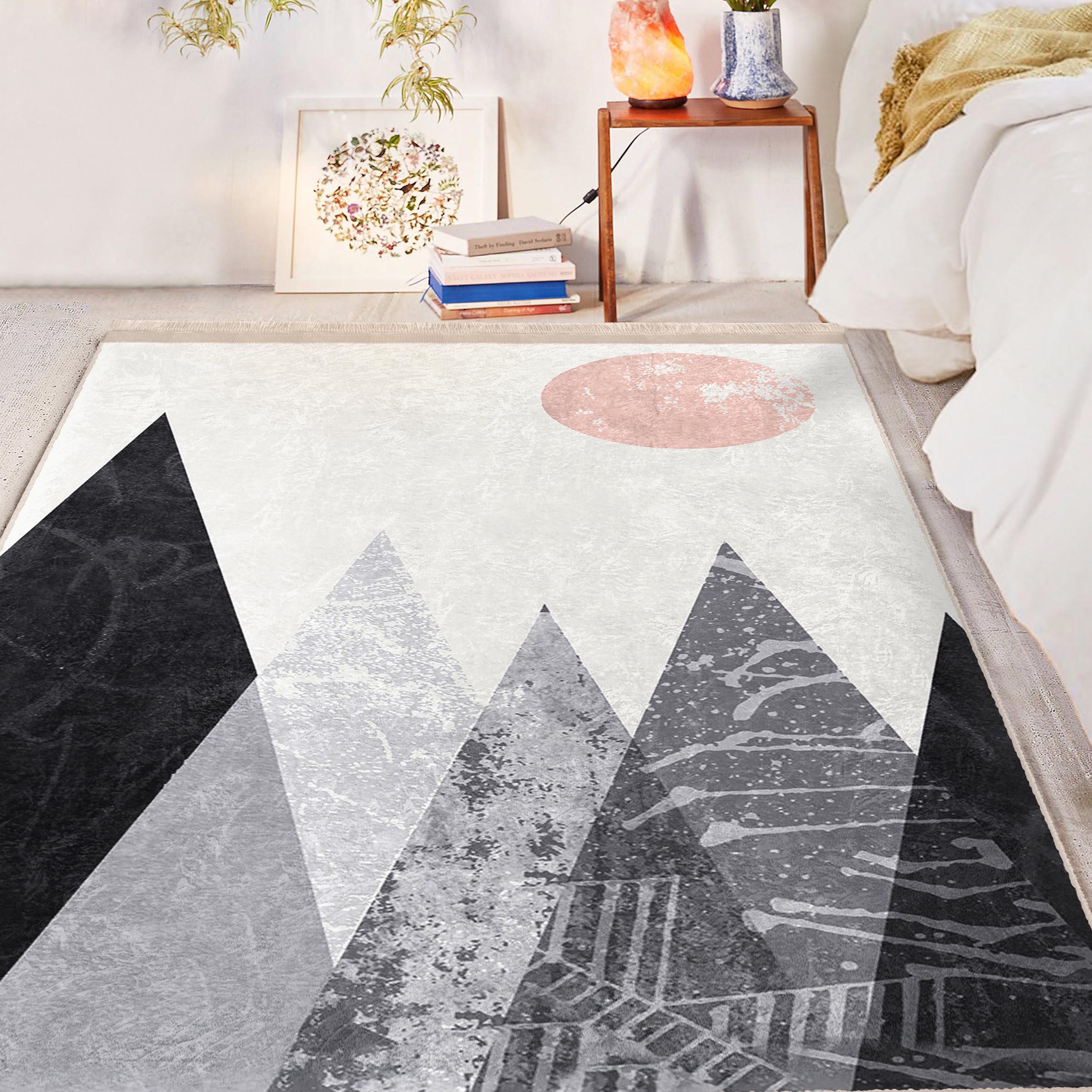 Spike Abstract Area Rug -mountain Non Slip Rug-splash Washable