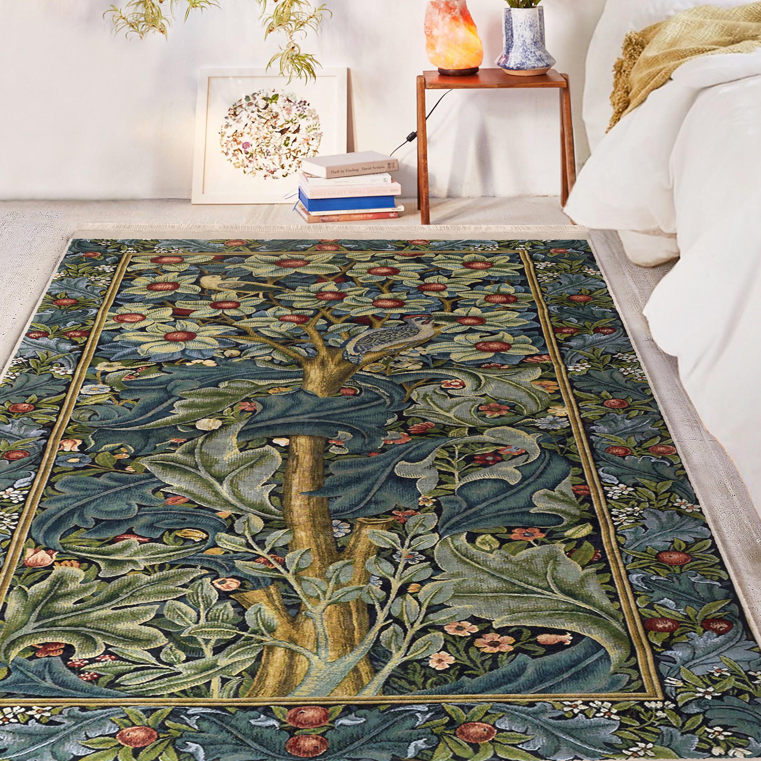 K*R様 MORRIS RUGS（モリスラグス）LONDON の額装絨毯 William Morris Tree of Life Design Rug-vintage Antislip Carpet
