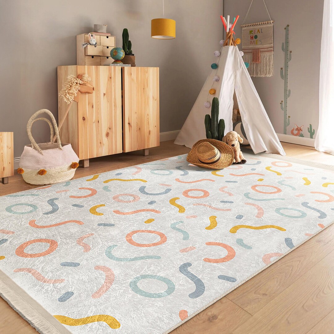 Cereal Crawling Rug - Blue Mat -sweet Skid Proof Carpet for Kid's Room ...