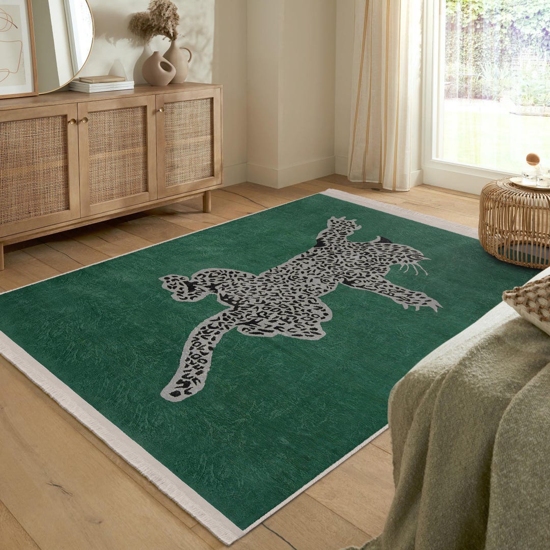 Climbing Leopard Tiger Accent Rug - Puma Skid Proof Rug-plain Washable ...