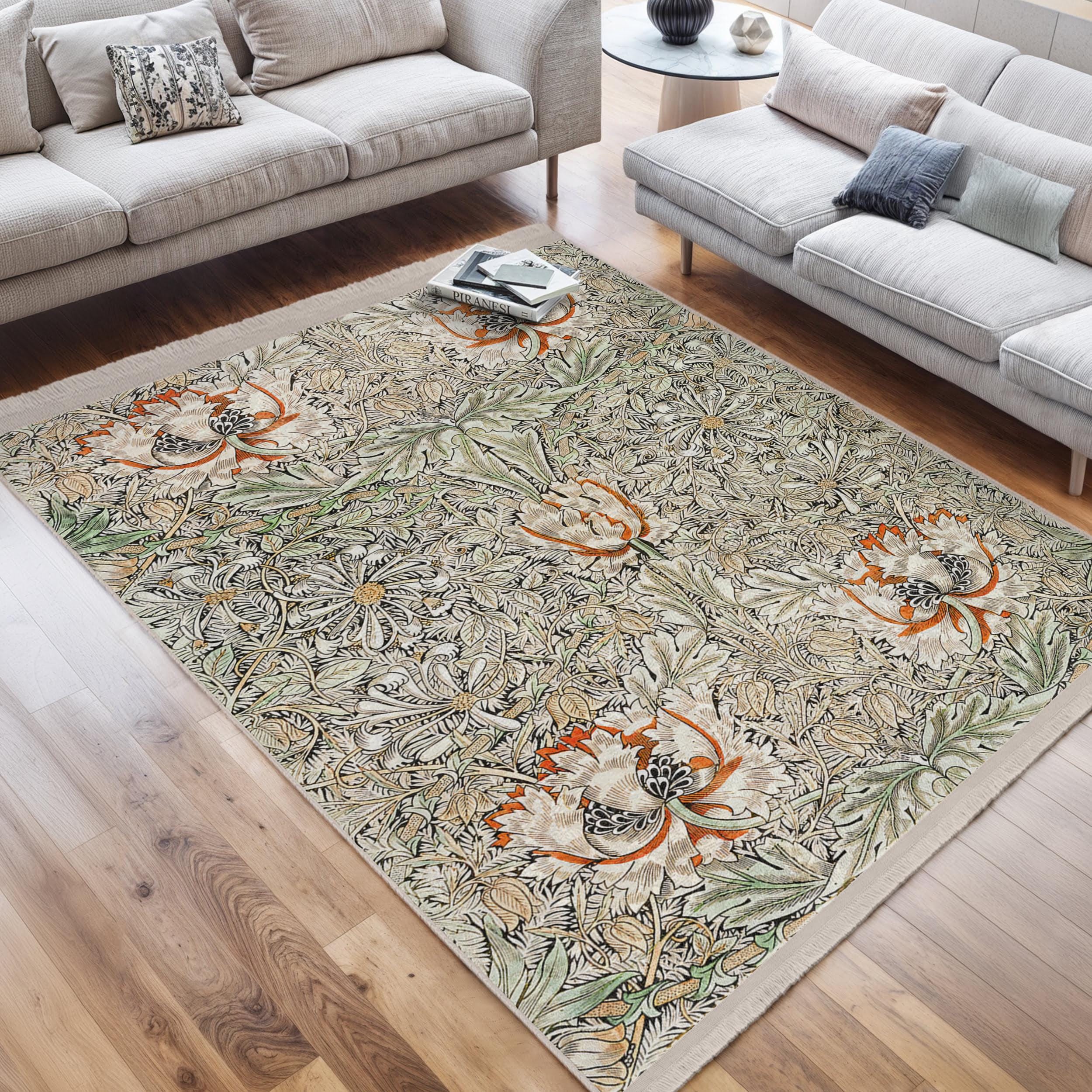 Honeysuckle by William Morris Area Rug -morris Art Antislip Carpet