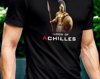 Achilles T-Shirt Greek Mythology Tee Odyssey Shirt Ancient History Troy Spartan Hoplite Tshirt Premium 100% Cotton