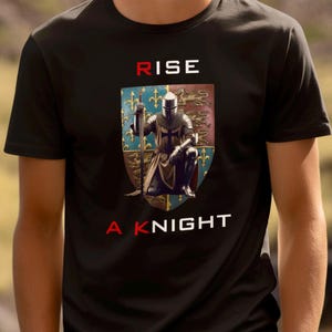 Coat of Arms Medieval Knight T-Shirt Shield Tee Knights Templar Shirt Crusader 100% Cotton