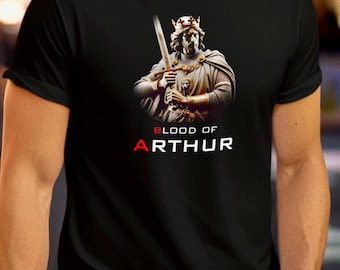 Camiseta Rei Arthur, Excalibur, Lancelot | Camiseta Medieval | História Inglesa | Cavaleiros da Távola Redonda | Camiseta Arturiana da Mitologia Inglesa