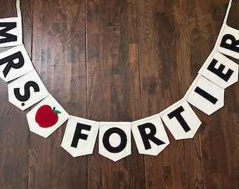 Customizable Teacher Felt Banner