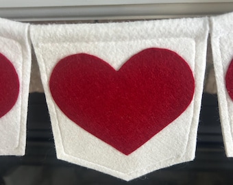 Filz Herz Girlande aus Filz zum Valentinstag