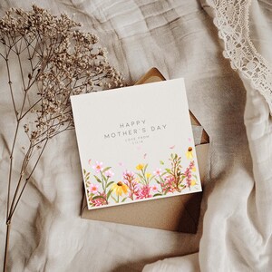 Carte fleur fête des mères, carte personnalisée fête des mères, carte pour la fête des mères, fête des mères maman, cartes pour elle, carte fête des mères pour grand-mère