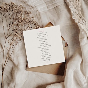 Tarjeta con poema para futura mamá, tarjeta del Día de la Madre, futura mamá, tarjeta del Día de la Madre, tarjeta del Día de la Madre para mamá, feliz Día de la Madre personalizado, poema para mamá
