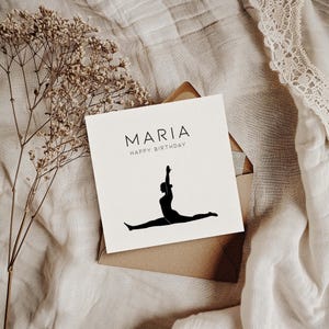 Cartão de aniversário de ioga personalizado para ela/amiga/mãe/irmã/prima/filha