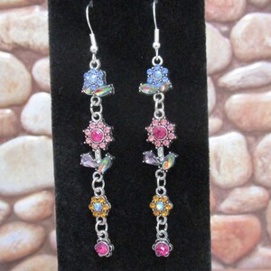 Long sparkly dangle women's earrings