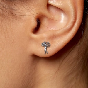 Cycling Stud Earrings – Minimalist 925 Sterling Silver Jewelry for Women, Gift for Cyclist, Coach or Bike Lover, Small Sports Earrings