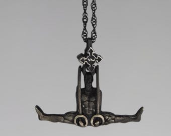 Artistic Gymnastics Pendant – Handmade Sterling Silver Sport Charm