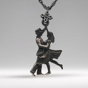 Tango Jewelry Pendant for Women – Vintage Style 925 Silver Gift – Latin Dance Sports Accessory for Dancers – Necklace