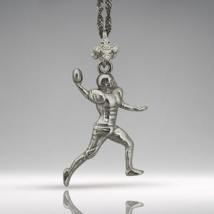 Sterling Silver American Football Pendant – Sports Jewelry Gift