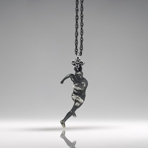 Rugby Jewelry Pendant for Men – Vintage Style 925 Silver Gift – Classic Sports Accessory for Players – Necklace