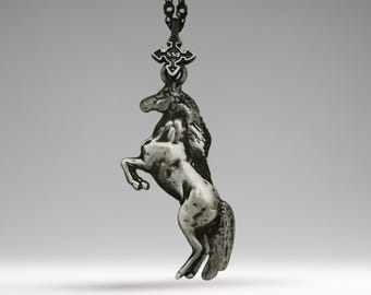 Vintage Style Sterling Silver Horse Pendant – Equestrian Jewelry Gift