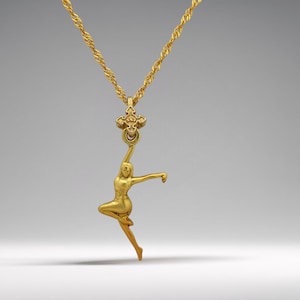 Latein Tanz Schmuck Anhänger für Frauen – Vergoldetes 925er Silber Geschenk – Handgefertigtes Sport-Accessoire für Tänzer – Halskette