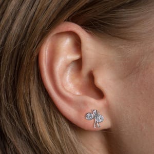 Cycling Stud Earrings – Minimalist 925 Sterling Silver Jewelry for Women, Gift for Cyclist, Coach or Bike Lover, Small Sports Earrings