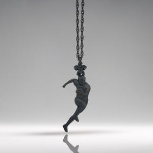 Rugby Jewelry Pendant for Men – Oxidized Black 925 Silver Gift – Sports Accessory for Players and Team Spirits – Necklace