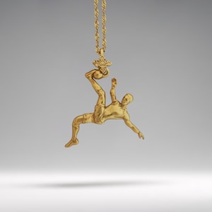 Football (Soccer) Pendant for Men and Boys – Gold-Plated 925 Jewelry Gift – Sports Necklace