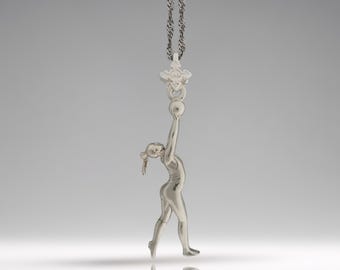 Sterling Silver Rhythmic Gymnastics Pendant - Ball Routine Jewelry