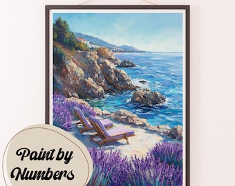 Ocean View Paint by Numbers Kit: Coastal DIY Painting for Adults