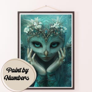 Kit de pintura por números para adultos: Hechicera iluminada por la luna, pintura DIY, arte de pintura para decoración, ideas de regalo, decoración de pared para el hogar