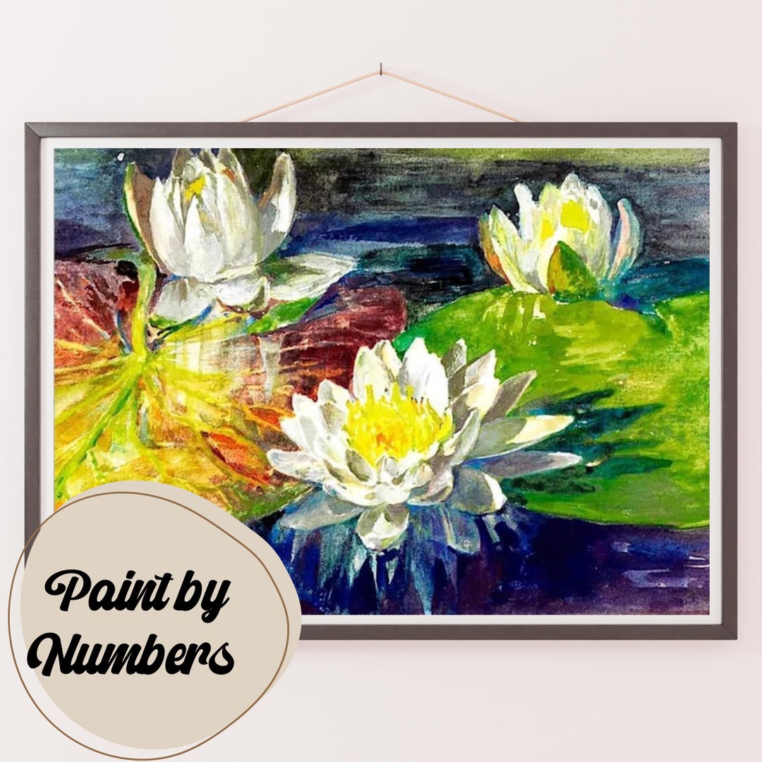 Paint by Number Kit Water Lilies Red and Green Pads La Farge ...