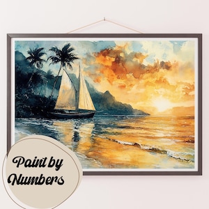 Paint by Numbers Kit for Adults: Golden Voyage, DIY Painting, Painting Art for Decor, Gift Ideas, Homemade Wall Art Decor