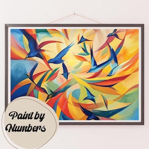 Kit de pintura por números para adultos: colores intensos, pintura DIY, arte de pintura para decoración, ideas de regalo, decoración de pared hecha en casa