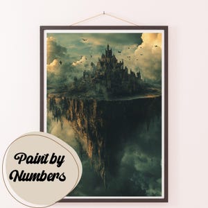 Paint by Numbers Kit for Adults: Floating Fortress, DIY Painting, Painting Art for Decor, Gift Ideas, Homemade Wall Art Decor
