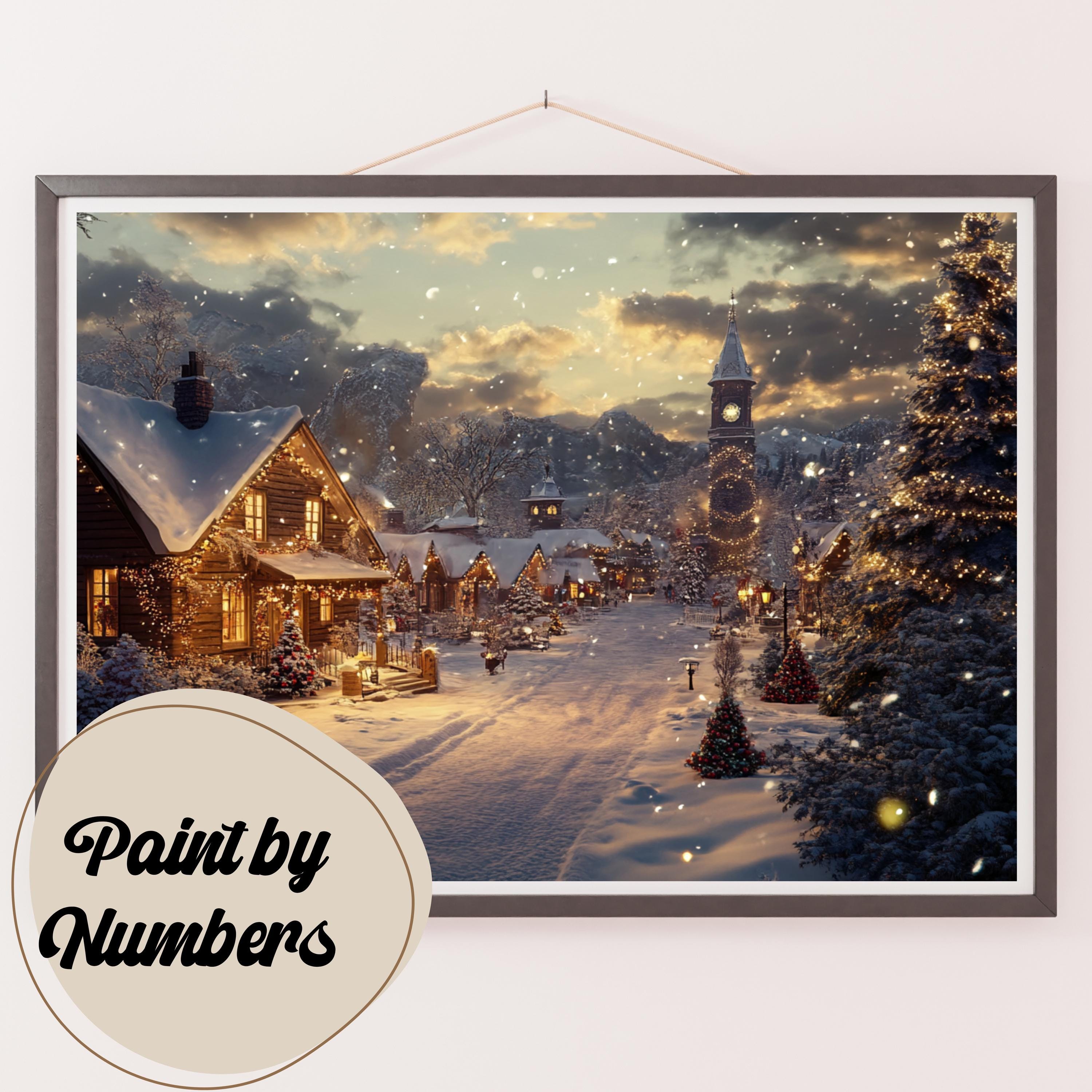 Auaora Kit Pittura Con Numeri Per Adulti - Aurora Boreale Su Tela Con Cornice - Completo Di Colori E Pennelli