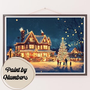 Paint by Numbers Kit for Adults: Christmas Glow, DIY Painting, Painting Art for Decor, Gift Ideas, Home Wall Art Decor