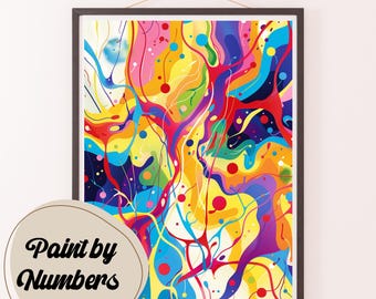 Kit met verf op nummer Electric Currents: abstract doe-het-zelfschilderij
