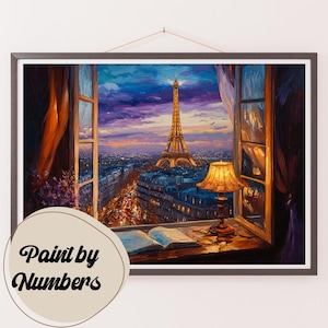 Paint by Numbers Kit for Adults: Parisian Glow, DIY Painting, Painting Art for Decor, Gift Ideas, Homemade Wall Art Decor
