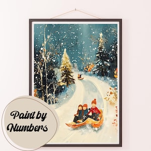 Paint by Numbers Kit for Adults: Winter Fun, DIY Painting, Painting Art for Decor, Gift Ideas, Home Wall Art Decor
