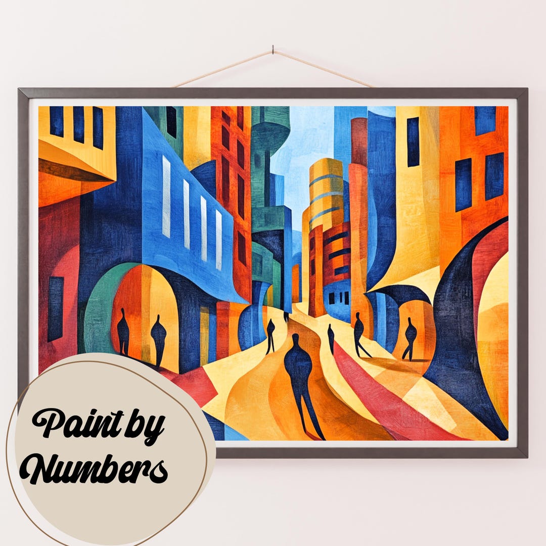 City Lights Dream Paint by Numbers Kit: Abstract Urban Art - Etsy