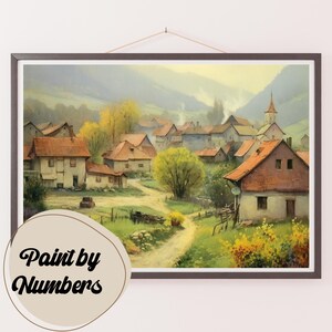 Paint by Numbers Kit for Adults: Nostalgic Countryside, DIY Painting, Painting Art for Decor, Gift Ideas, Home Wall Art Decor